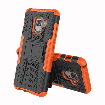 

Fivice Samsung A5 2018A8 2018 Case TPU anti-fall tire pattern back clip bracket phone case