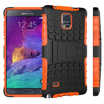 

Fivice Samsung Note 4 Case TPU anti-fall tire pattern back clip bracket phone case