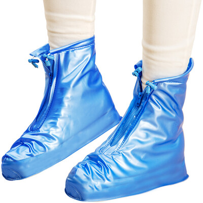 

Bowo Nick Rainproof Shoe Cover Men&Women Thickening Rainproof Shoes Waterproof Shoe Cover Anti-skid Boots Flat Bottom Blue 43-45