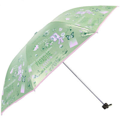 

Paradise umbrella light pencil umbrella silky velvet black rubber sunny umbrella anti-ultraviolet shade folding umbrella 31027 self-tour free green