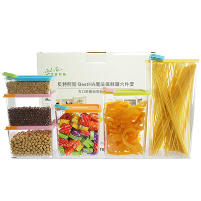 

Jingdong Supermarket] Bettas BestHA magic superimposed fresh-keeping tank sealed cans storage box storage tank six-piece RLS6-1