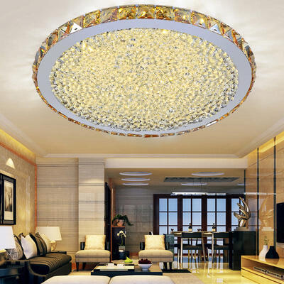 

Modern Simple Creative Style LED Crystal Flush Mount Round Shape for Living Dining Room Bedrooms