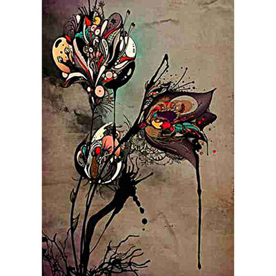 

UpperX Full Square Diamond 5D DIY Diamond Painting " Ink Flower" Embroidery Cross Stitch Rhinestone Mosaic Painting Home Decor
