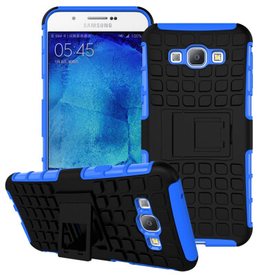 

Fivice Samsung A8 Case TPU anti-fall tire pattern back clip bracket phone case