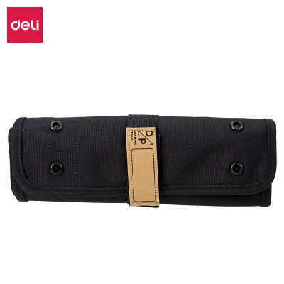 

Deli deli 48-hole nylon cloth pen bag large-capacity pencil storage bag can be marked name pen curtain restrained black 66851