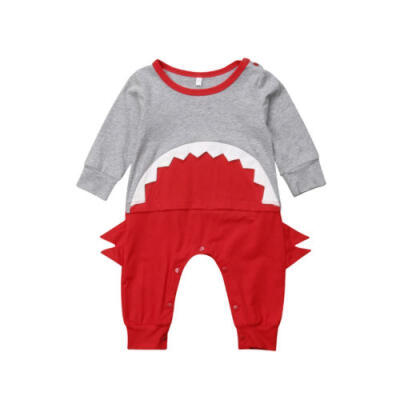 

Newborn Baby Boy Girl Shark Cotton Romper Bodysuit Jumpsuit Clothes Outfit 0-2T