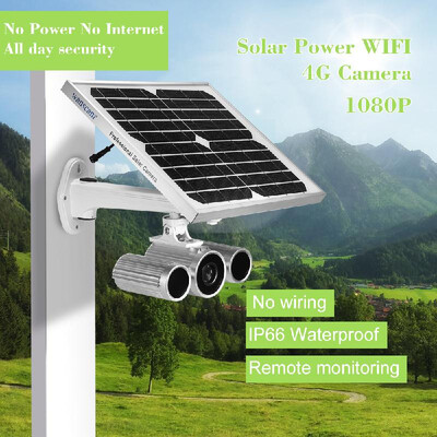 

1080P Solar powe-r IP Camera 4G Wireless WIFI IP Camera IR-CUT Night Vision Waterproof Outdoor Solar & batte-ry powe-r 3G GSM CCTV
