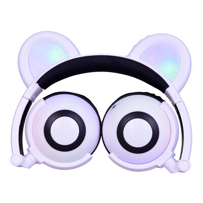 

Bear ear Headphones support TF card Children headphone used to Cosplay Party Childrens Day gift white