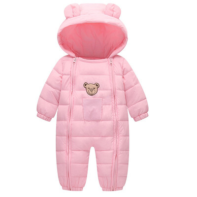 

2018 Snowsuit Baby clothes Snow wear Cotton Padded One Piece Warm Outerwear Overalls Romper Kids Winter Jumpsuit Newborn Parkas
