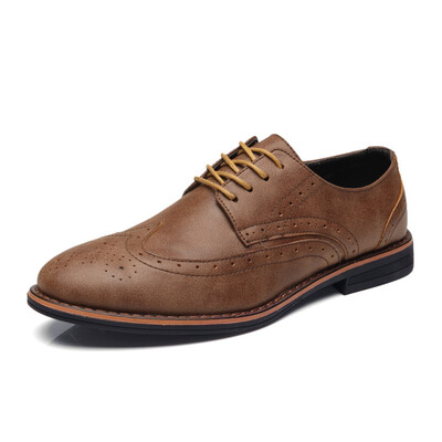 

Mens Fashion Casual Shoes Breathable Light Shoes For Men Lace Up Leather Shoes Black Brown Size 38-44
