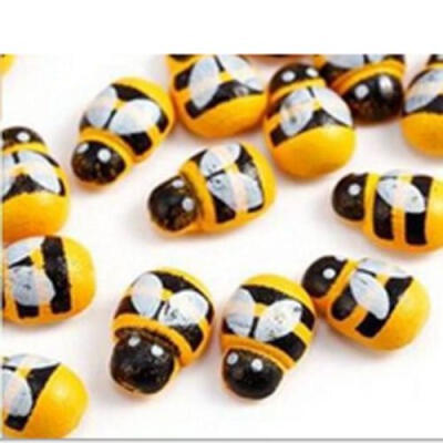 

DIY 50-100pcs Wooden 3D art Bee - animal fridge Wall Stickers 13mm 9mm Hot