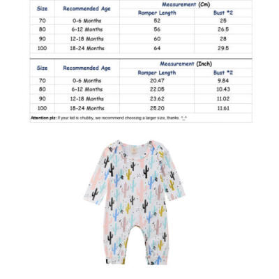 

Newborn Toddler Kid Baby Girl Boys Bodysuit Cactus Print Romper Jumpsuit Clothes