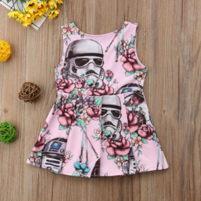 

Newborn Infant Baby Girl Star Wars Sleeveless Party Princess Dress Skirt Clothes