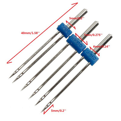

MyMei 3Pcs Twin Double Needle Size 2.0/90 3.0/90 4.0/90 Sewing Machine Needles Pins