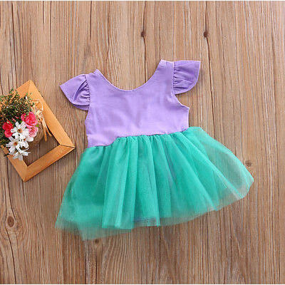 

Hot Summer Newborn Baby Kid Girls Mermaid Romper TuTu Dress Skirts Outfits 0-18M