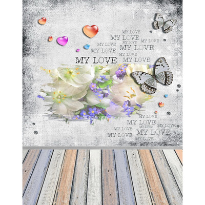 

Love Butterfly Photo Backdrop 57FT Vinyl Fabric Cloth Digital Printing Background s-2115