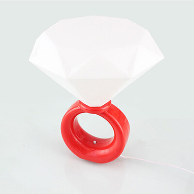 

JUEJA LED USB Table Lamp Diamond Shape Ring Night Light Wedding Valentine\s Day Gift for Bedside Study Bedroom Decoration