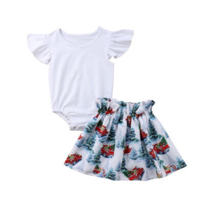 

US Newborn Kids Baby Girl Outfits Clothes Set Romper BodysuitTutu Skirt Dress