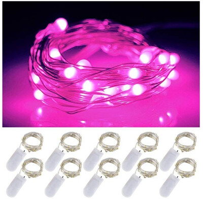 

100 sets of 2 m 20 LED copper wire lamp waterproof lamp string button battery lamp Christmas flower room decoration lamp copper wi