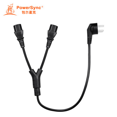 

Baoer Xingke computer host display one minute two power cord 90 degrees three plug to 180 degrees one support two products tail black 2 m MPKC0020