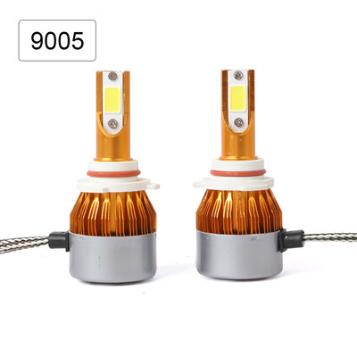 

C6 Universal Automobile Headlight Gold Modified Lamp Kit Car LED Conversion COB Bulbs Lamps 6500K White Light