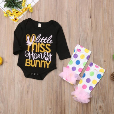 

US 0-18M Baby Kids Girls Long Sleeve Romper Jumpsuit Bodysuit Leg Warmer Autumn