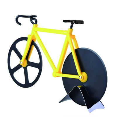 

UpperX Bicycle Pizza Cutter Dual Stainless Steel Bike Pizza Cutter Wheel Yellow & Black