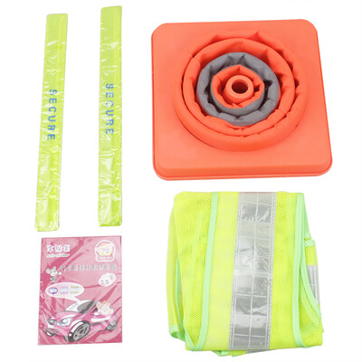 

Easy Tour Easy Tour Road Cone Set Suit Driving Equipment Folding Telescopic Reflective Punt Barrier Barrier Traffic Emergency Tools