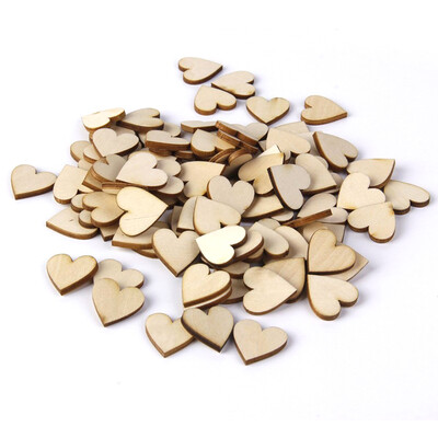 

UpperX 100 Pieces 30Mm Wood Heart Decorations For DIY Decoration