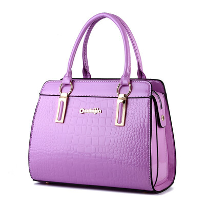 

Bag lady 2019 new style bright patent leather stone pattern fashionable European style&elegant one-shoulder model handbag