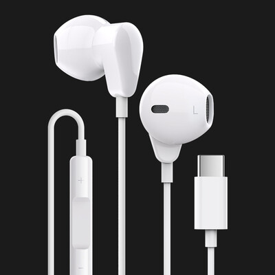 

Biaz Type-c Headphones In-ear Cordless Subwoofer with Microphone iPad Pro11 Inch Headphones Support AppleHuaweiGloryNew ipad E13-White
