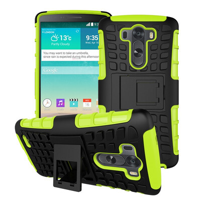 

Fivice LG G3 Case TPU anti-fall tire pattern back clip bracket phone case