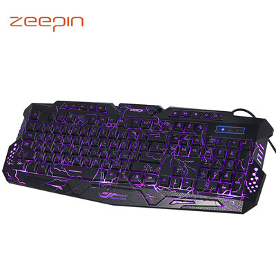 

ZEEPIN  - 200 Bilingual Russian English Pro Gaming Keyboard 3 Backlight Modes USB Powered 19 Keys Conflict-free