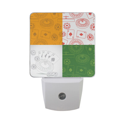 

ALAZA LED Night Light With Smart Dusk To Dawn SensorFamily Hand Tree Abstract Green Plug In Night Light