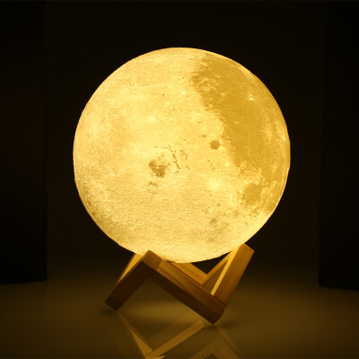 

UE3D020 Rechargeable 3D Print Moon Lamp 2 Color Change Touch Switch Bedroom Bookcase Night Light Home Decor Creative Gift