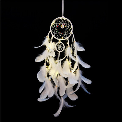 

Dream Catcher WITH Night Light Feathers Light Portable Handmade Night Light Wall Hanging Decoration Room Home Deco