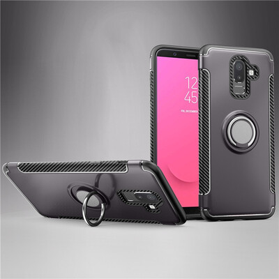 

Fecoprior Back Cover For Samsung Galaxy J6 2018 Case Car Holder Stand Hard PC Silicon Ring Suction Bracket Celulars