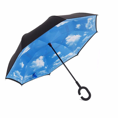 

dropshipping Windproof Reverse Folding Double Layer Inverted Umbrella Self Stand umbrella rain women high quality 2018 car
