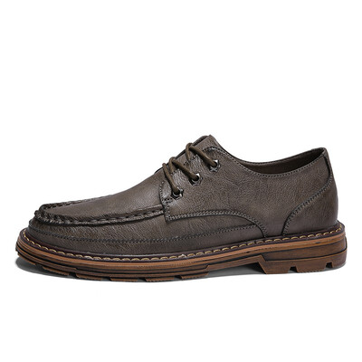 

Mens Shoes Fashion Casual Shoes Breathable Light Shoes For Men Leather Shoes Gray Black Brown Size 39-44