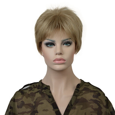 

StrongBeauty Short Brown Choppy Layers Synthetic Wig Wigs for Women Full Wigs
