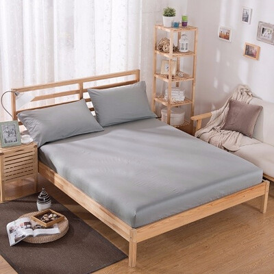 

1pcs 100 Polyester Solid Fitted Sheet Mattress Cover Four Corners With Elastic Band Bed Sheet