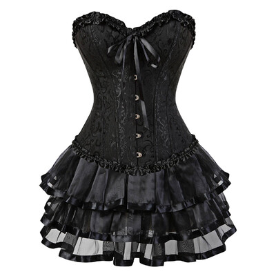 

Two Piece Steel Boned Flounce Corset Dress