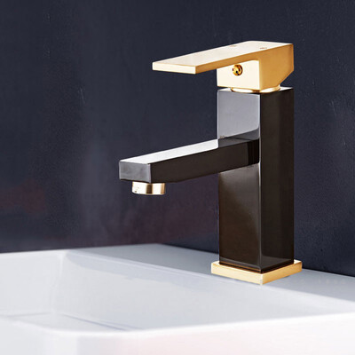 

Gold color handle basin faucet cold&hot water bathroom faucet fashion black style taps mixer