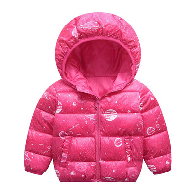 

Autumn Lightweight outwear Coats Starry Print Winter Children Faux-cotton Padded Hooded Jackets for Boys&Girls Toddler Clothes