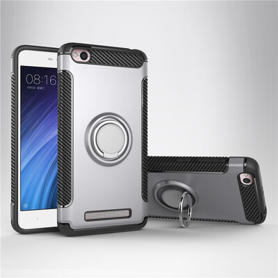 

Fivice Xiaomi Redmi 4A case PC metal ring shell magnetic car bracket TPU phone case