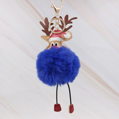 

Cute Christmas Gift Deer Keychain for Women Pom Pom Ball Keychains