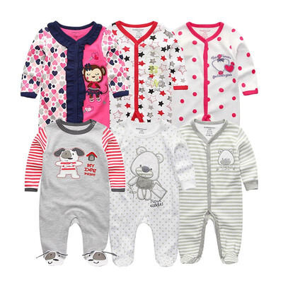 

6PCS Cartoon Unisex Baby Girl Clothes Cotton Jumpsuit Baby Rompers Babywear Newborn Baby Boy Clothes Bebe Girls Clothing Sets