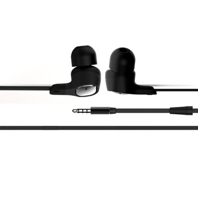 

QOOVI double moving coil unit in-ear Apple high-end headphones HIFI monitor earbuds universal wire control with wheat