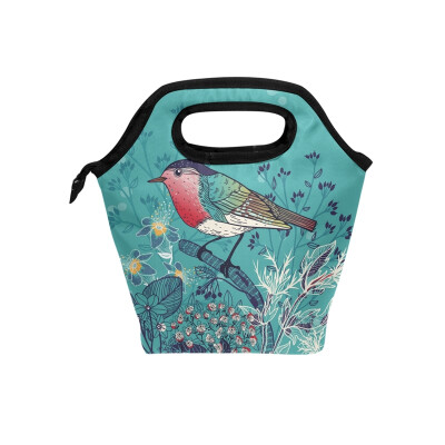 

Lunch Tote Bag Beautiful Bird Travel Picnic Insulated Lunch Handbags Portable Zipper Lunch Bag Box