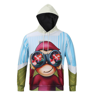

2018 autumn&winter new mens jacket tide brand creative telescope girl 3D printing hooded sweater
